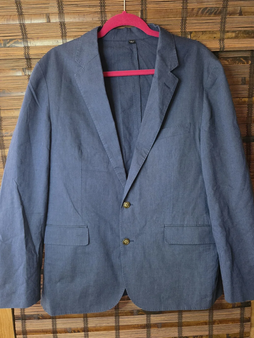 J Crew 42S Ludlow Slim Portugese Somelos Navy Blue Cotton Linen blazer new